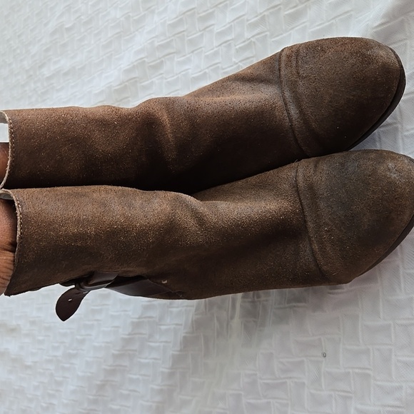 Rag & Bone Kinsey Booties Suede Leather Ankle Western Festival Brown Academia - Picture 3 of 14